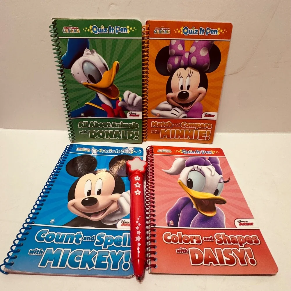 Disney Mickey Mouse Clubhouse Quiz It Pen‎ 4 Book Set Interactive Learning Toy